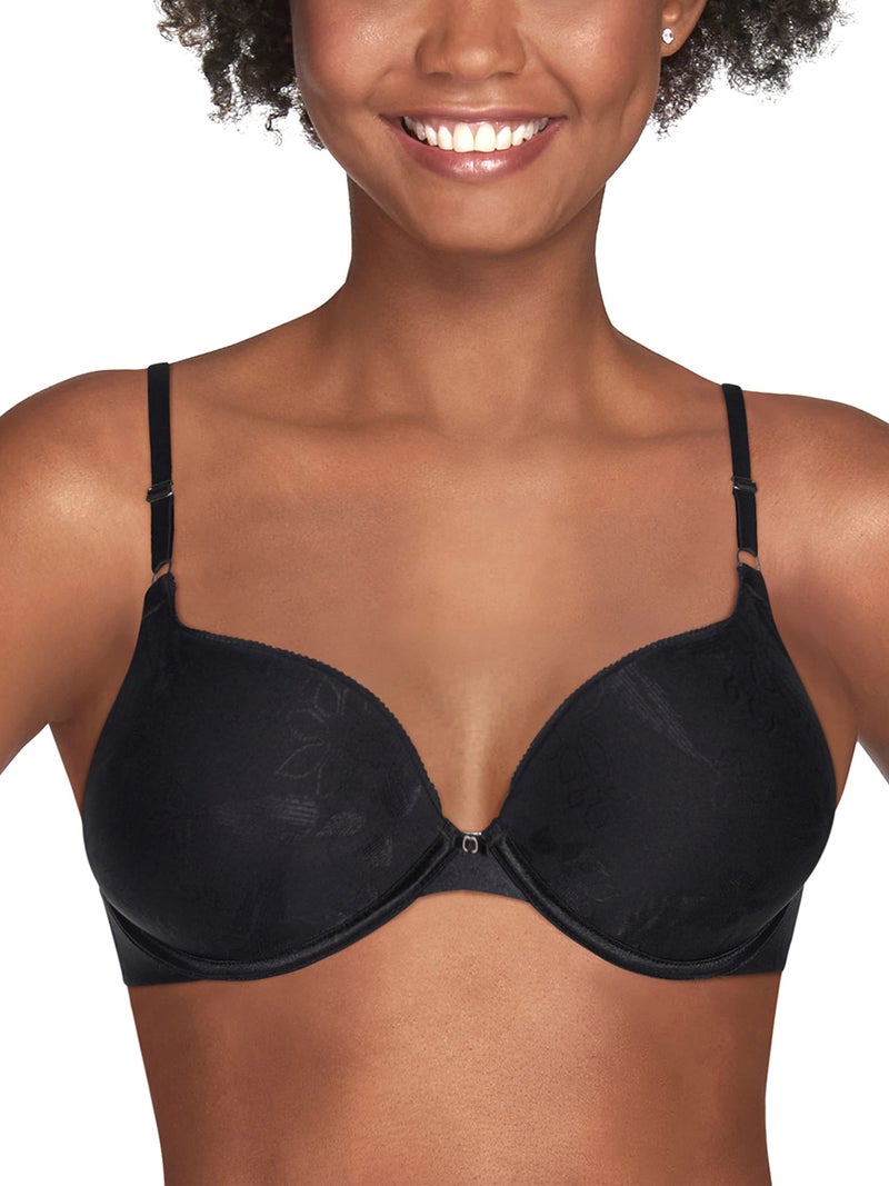 Vanity Fair Womens Ego Boost Add-a-size (+1 Cup Size) Push Up Bra, Underwire - Black Jacquard, 36A US - Image 1